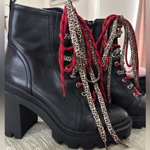 Gianni Bini Boots Leopard block 8.5